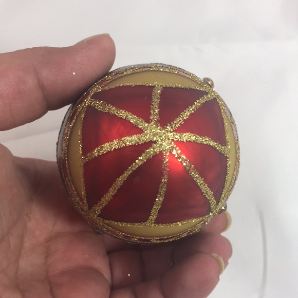 Vintage GKI/Bethlehem Glass Egg shaped embellished Christmas Ornament - Picture 7 of 8